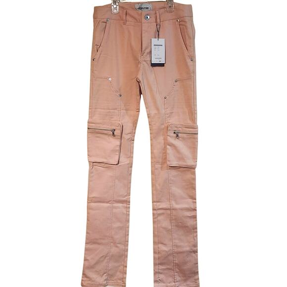 Genuine Authentic Dusty Pink Cargo Pants Size 30/32-NWT Stacked Fit - Picture 1 of 6